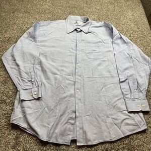 Bachrach Mens Dress Shirt Blue Stripe Long Sleeve Button Down 18 1/2 36-37